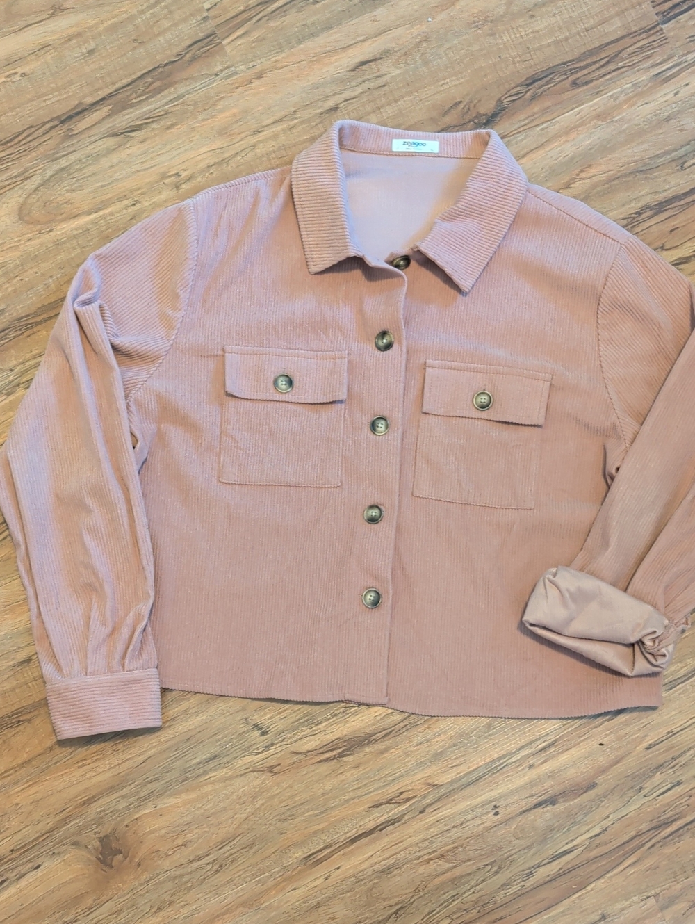 zeagoo Dusty Rose Corduroy Utility Jacket